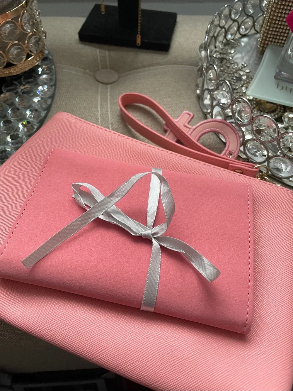 ✨💕Pandora Pink Embossed Zip Pouch - Women's Cosmetic Bag💕✨Jewelry Case NEW